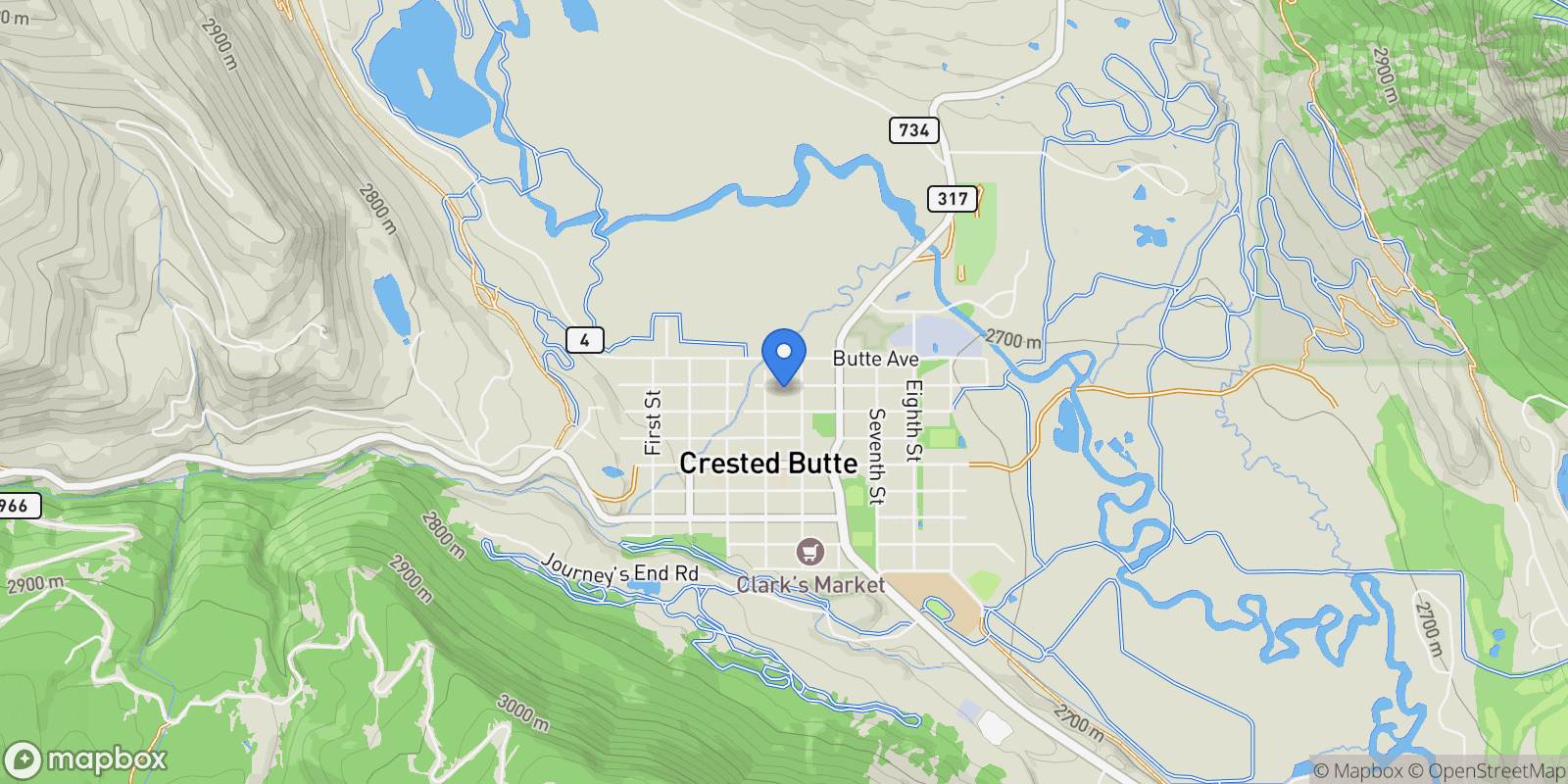 Map showing 416/418 Teocalli Avenue , Crested Butte, CO 81224, Crested Butte, Colorado, United States.