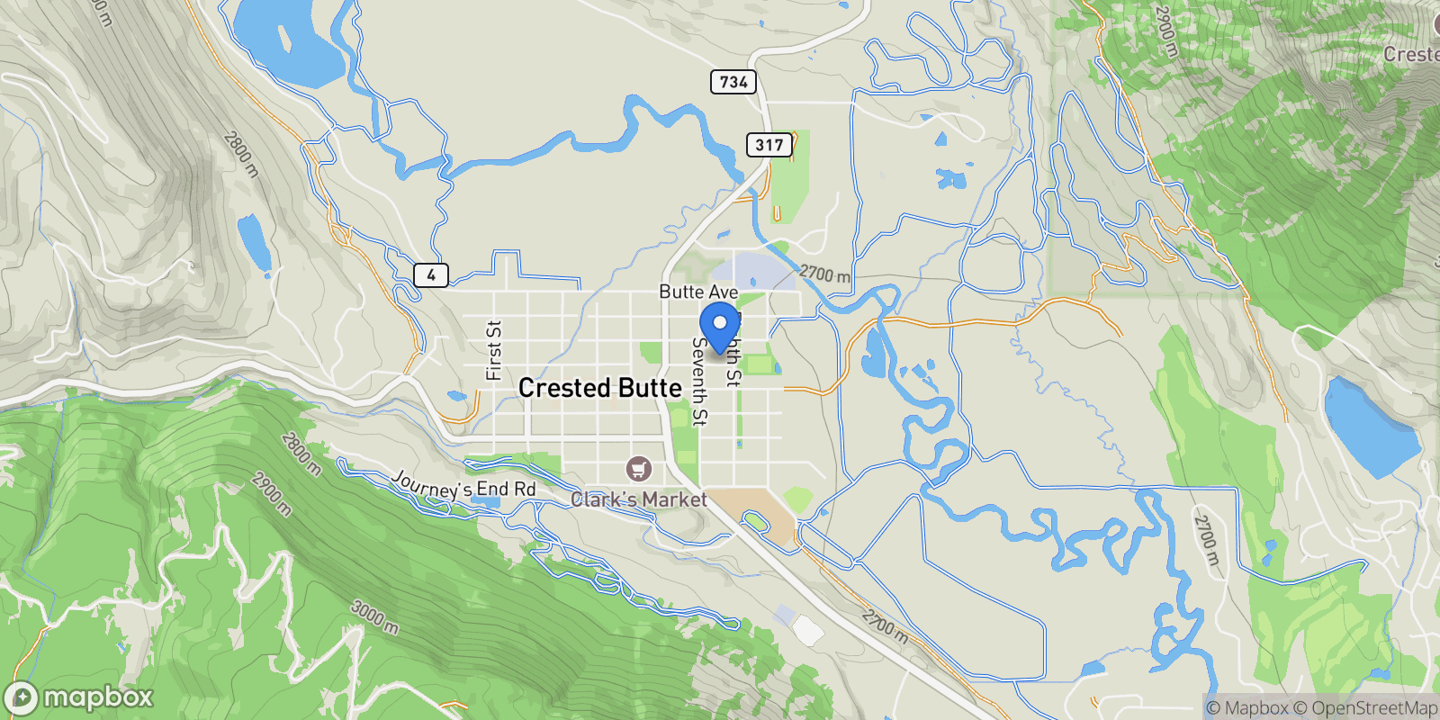 Map showing 721 Maroon Avenue , Crested Butte, CO 81224, Crested Butte, Colorado, United States.