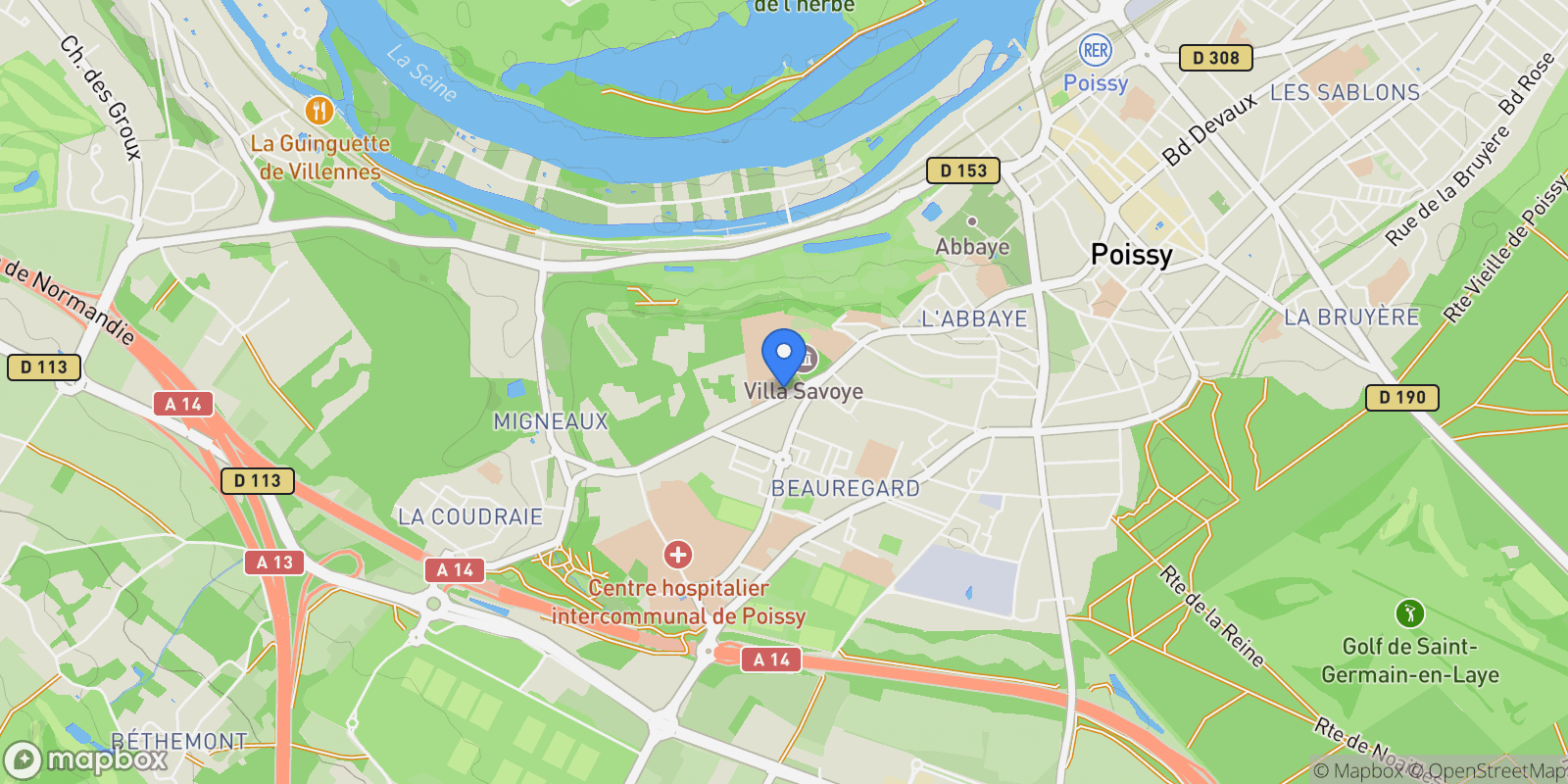 Map showing Poissy, Île-de-France, France.