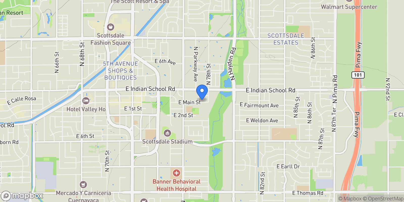 Map showing 7788 E MAIN Street #1017, Scottsdale, Arizona, United States.