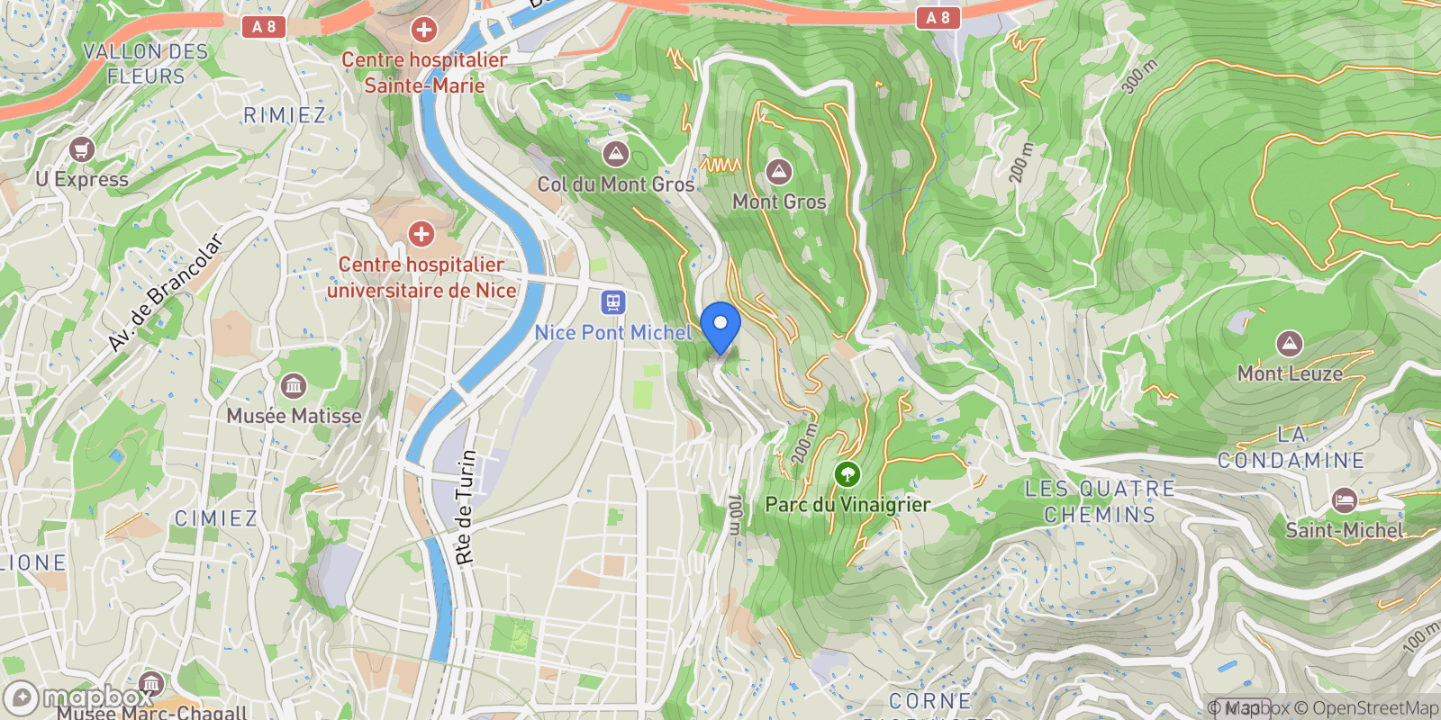 Map showing 3 Boulevard de l'Observatoire, Nice, Provence-Alpes-Côte d'Azur, France.