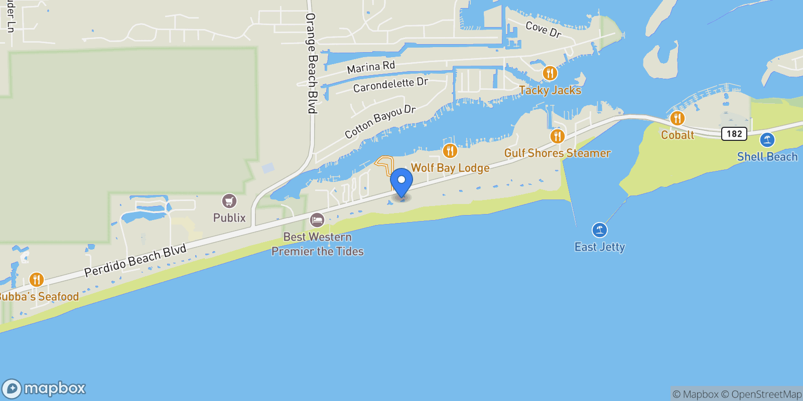 Map showing 26350 Perdido Beach Boulevard #C2505, Orange Beach, AL 36561, Orange Beach, Alabama, United States.