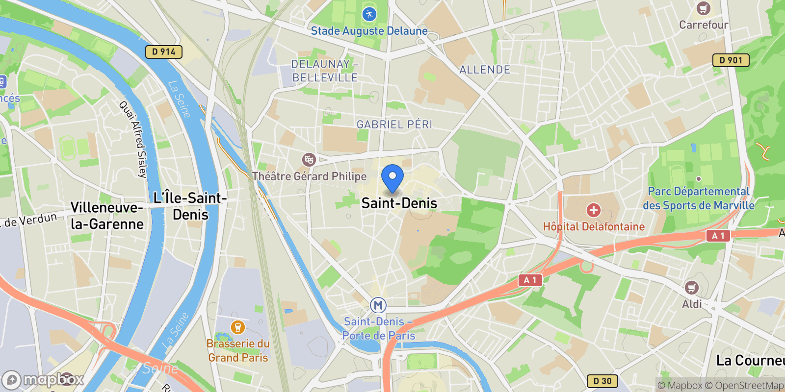 Map showing Saint-Denis, Île-de-France, France.
