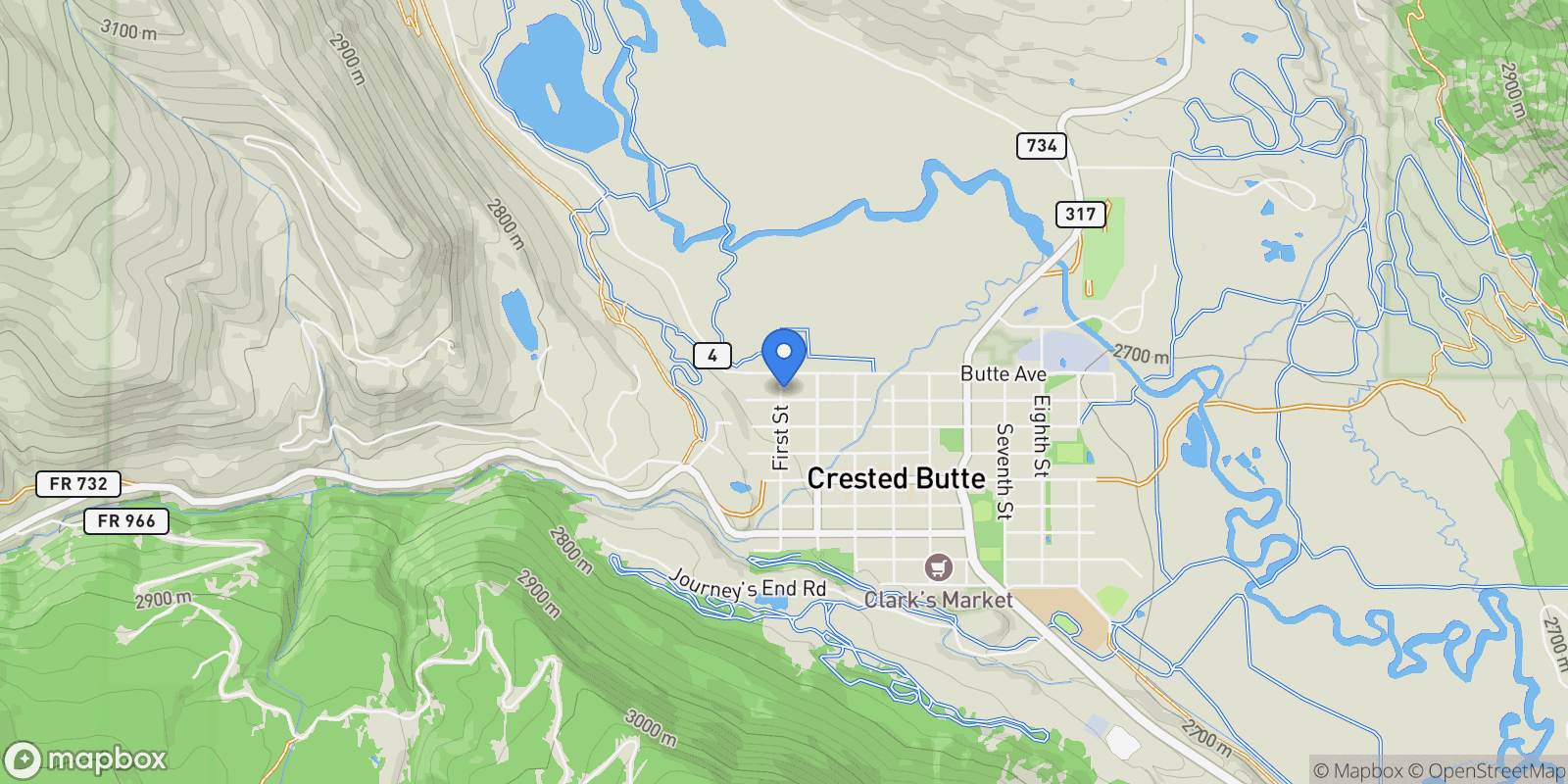 Map showing 101 Teocalli Avenue , Crested Butte, CO 81224, Crested Butte, Colorado, United States.
