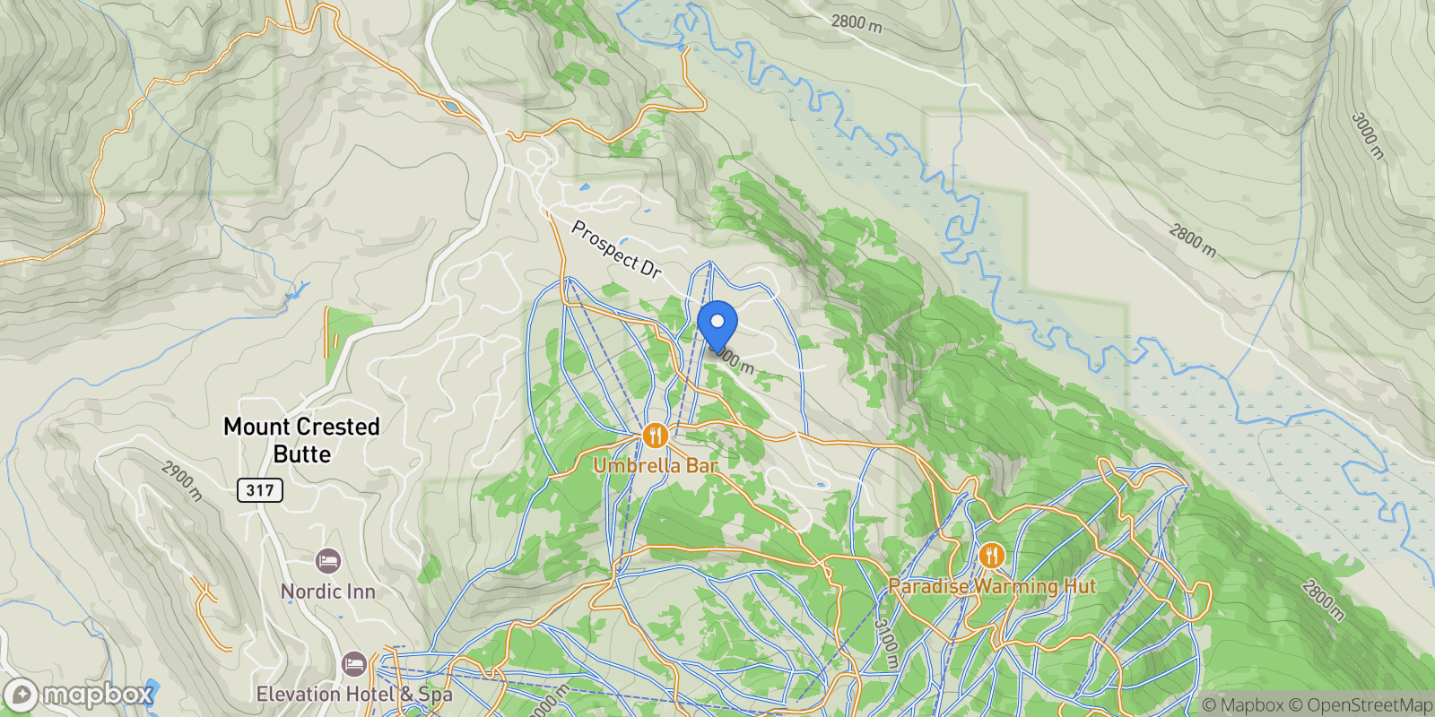 Map showing E22 Prospect Drive , Mount Crested Butte, CO 81225, Mount Crested Butte, Colorado, United States.