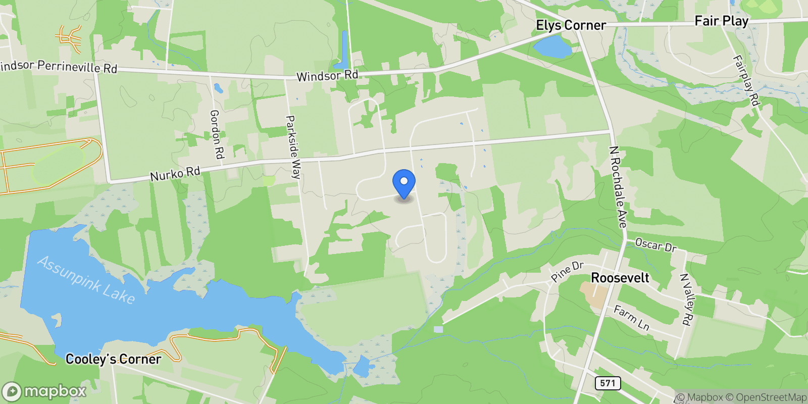 Map showing 26 Saddlebrook Road, Millstone, New Jersey, United States.