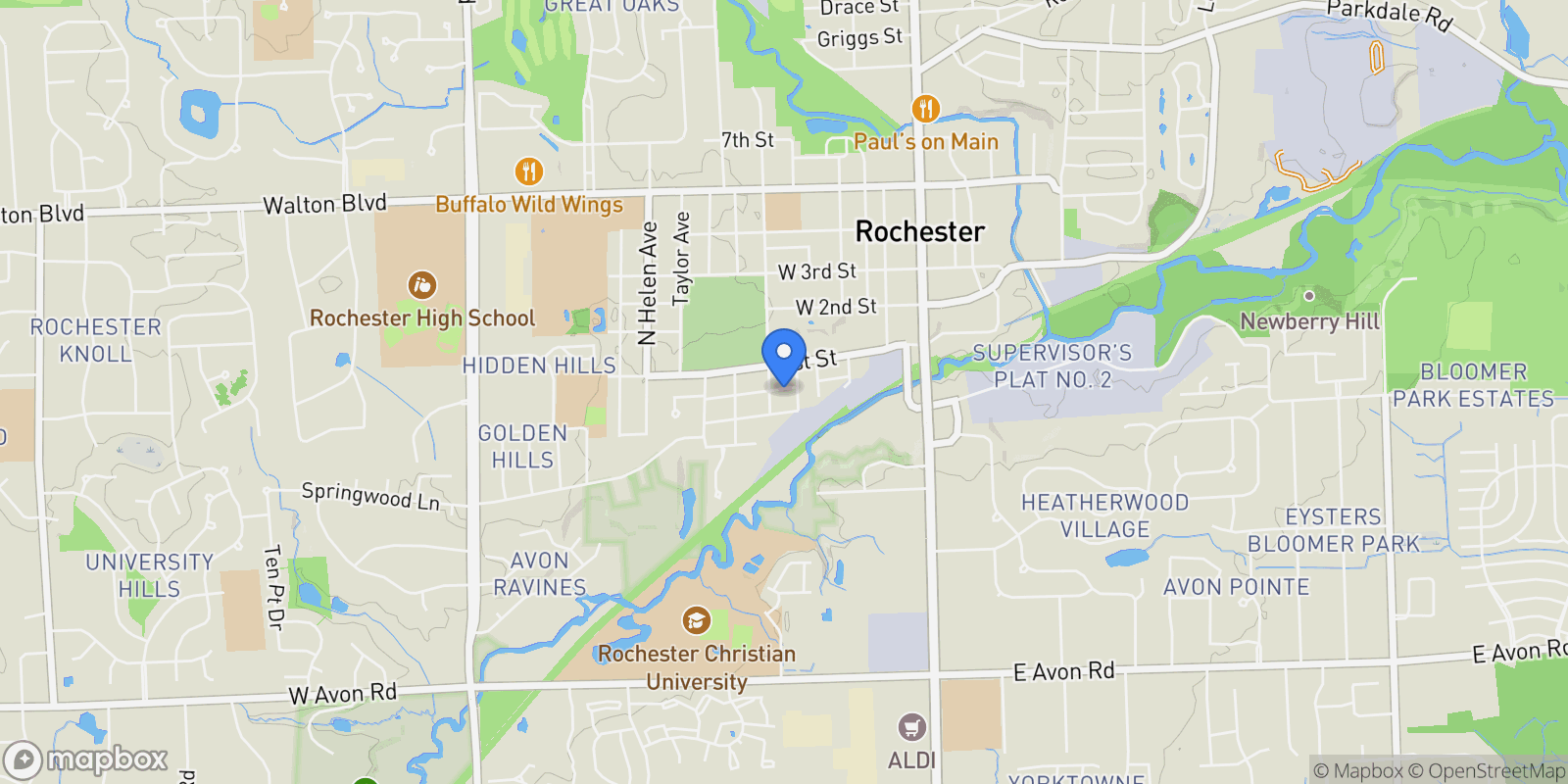 Map showing 513 Renshaw Street, Rochester, MI 48307, Rochester, Michigan, United States.