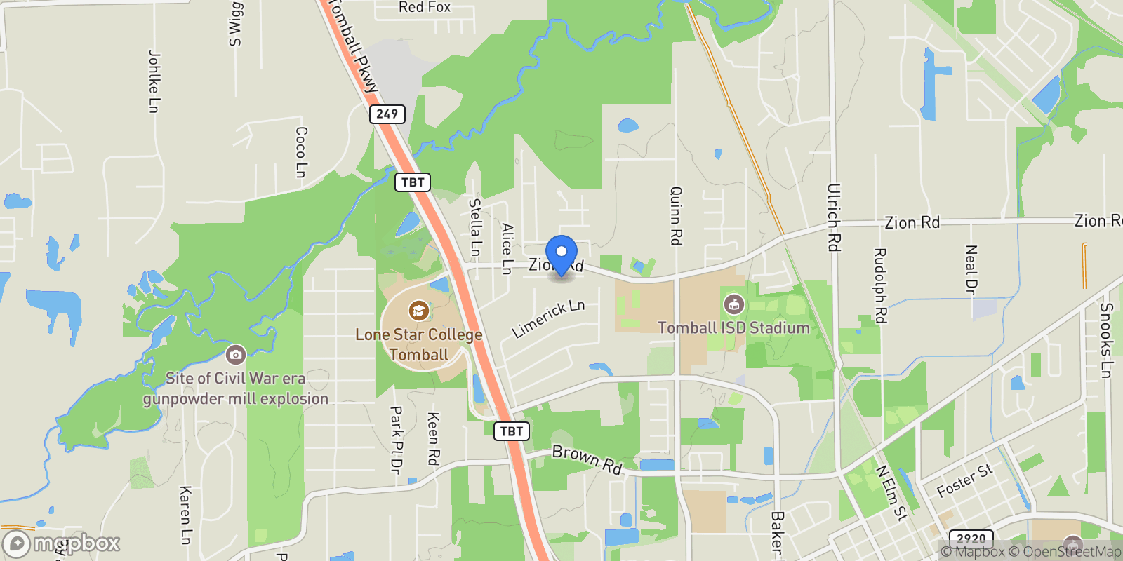 Map showing 14123 Spring Pines Drive, Tomball, TX 77375, Spring, Texas, United States.