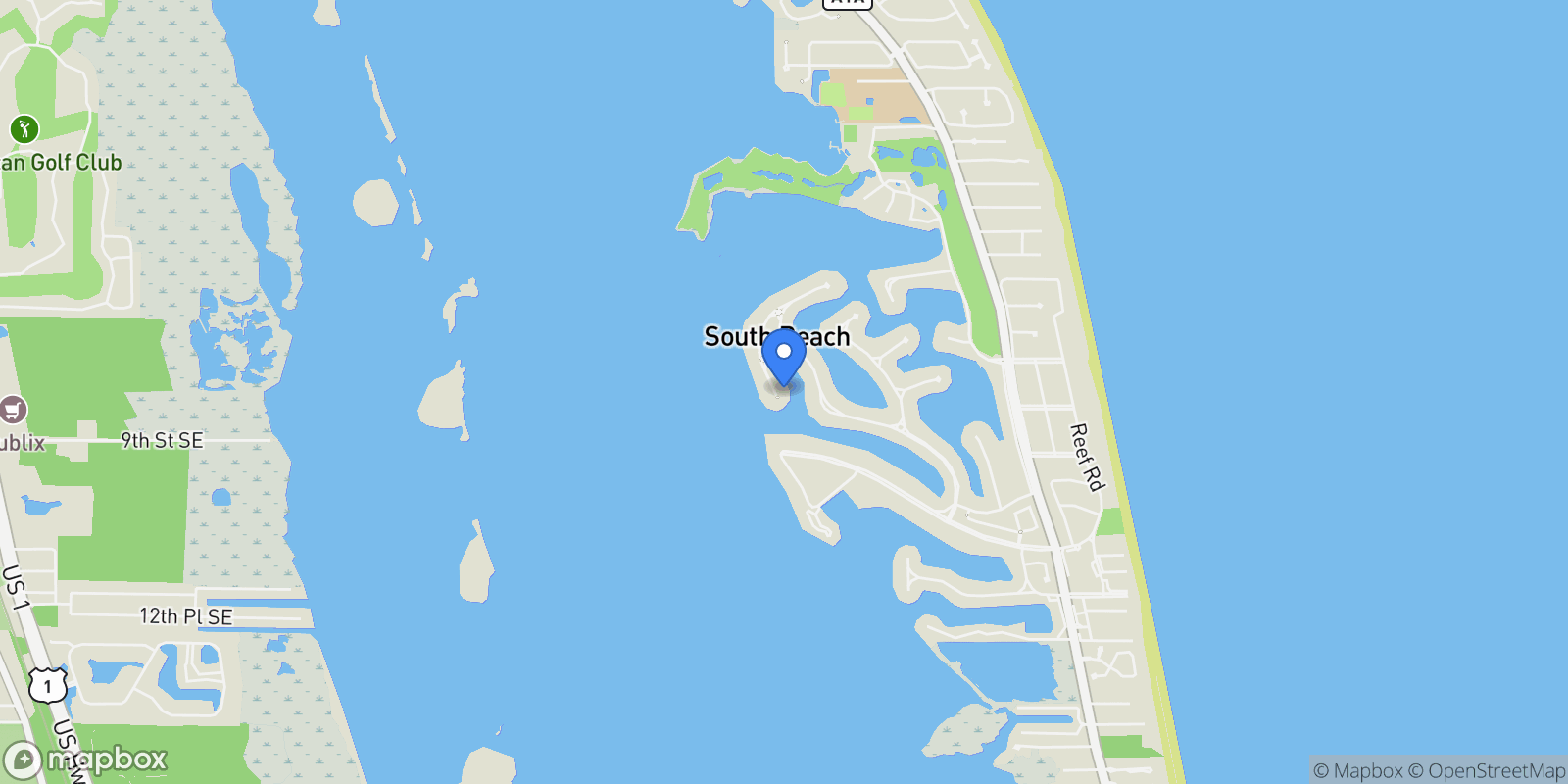 Map showing 136 Anchor Drive, Vero Beach, FL, 32963, USA, Vero Beach, Florida, United States.