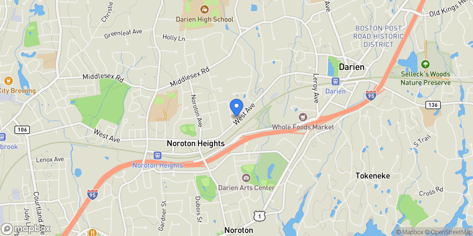 Map showing 20 Locust Hill Rd, Darien, Connecticut, United States.