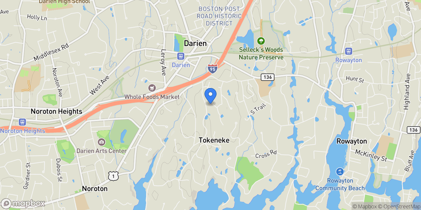 Map showing 865 Hollow Tree Ridge Rd, Darien, Connecticut, United States.