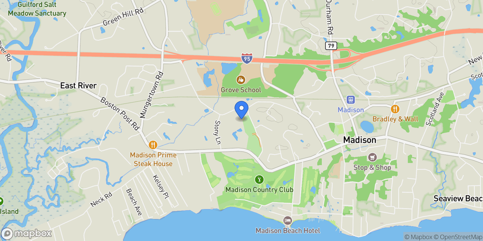 Map showing 153 Middle Beach Rd, Killingworth, Connecticut, United States.