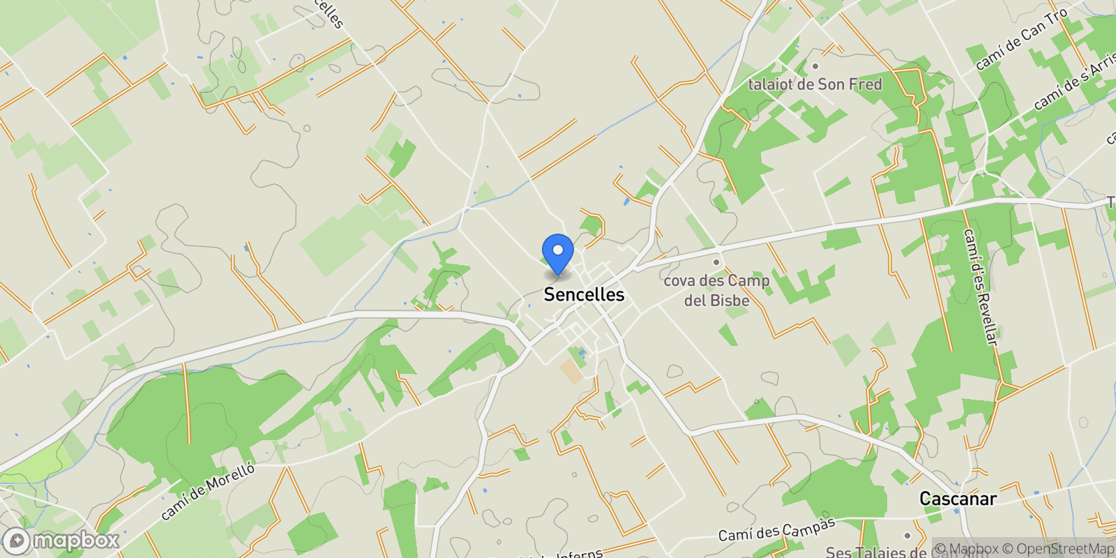 Map showing Sencelles, Sencelles, BALEARES, Sencelles, Sencelles, Balearic Islands, Spain.