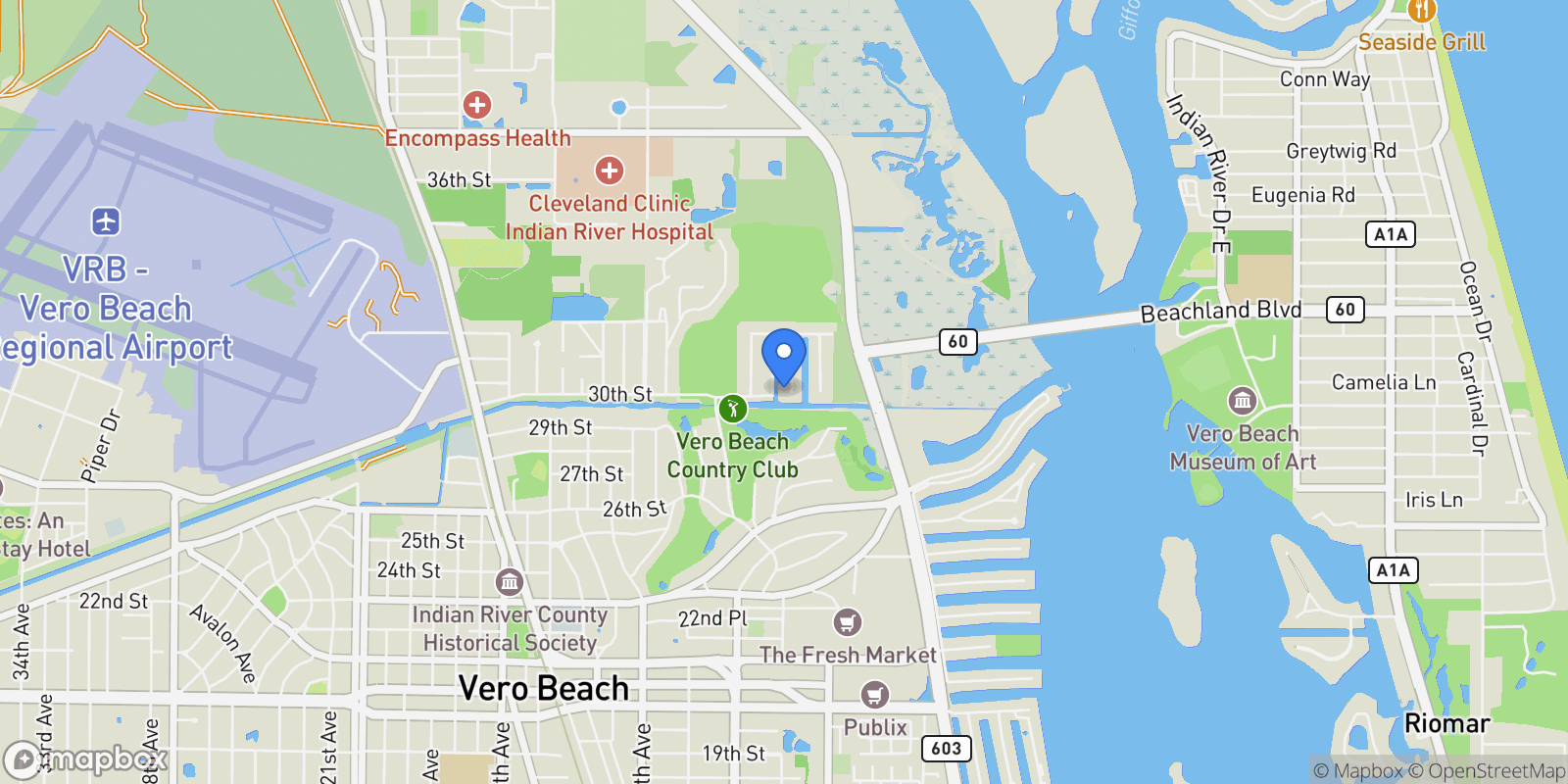 Map showing 3001 Nassau Drive, Vero Beach, FL, 32960, USA, Vero Beach, Florida, United States.