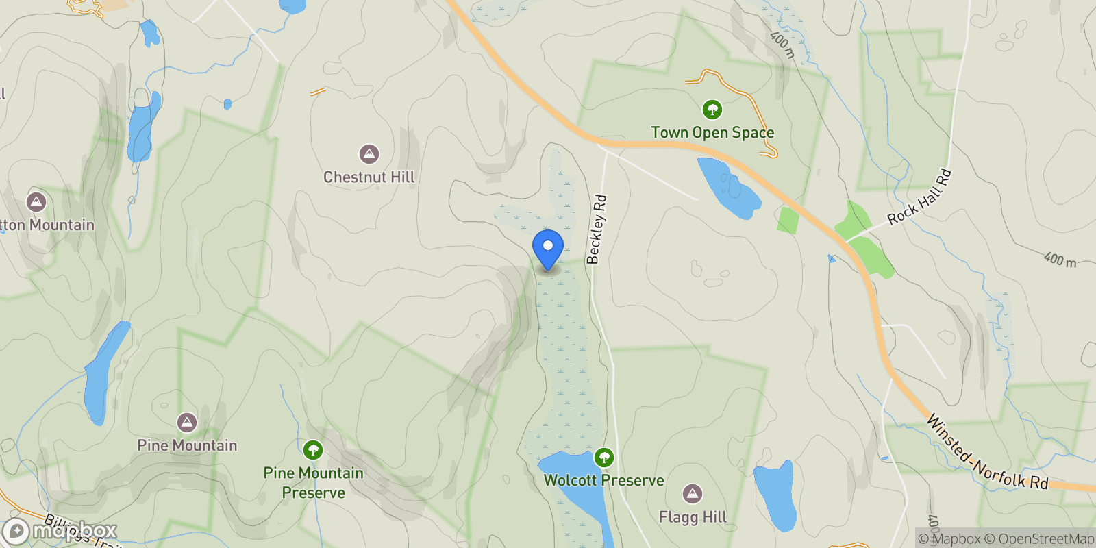 Map showing 841 Winchester Rd, 06058, Connecticut, United States.