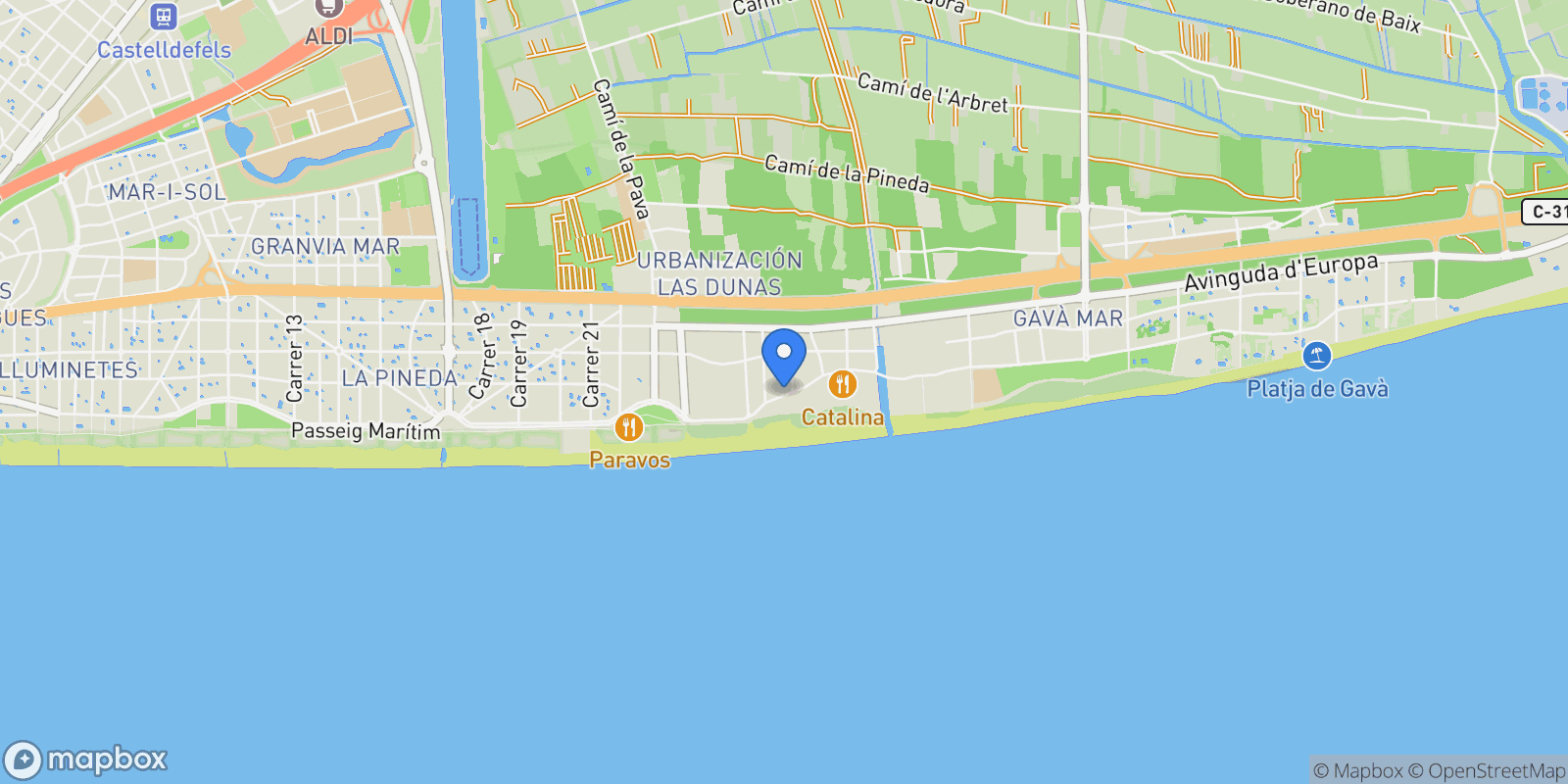 Map showing Gavà mar, Gavà, BARCELONA, Gavà, Gava, Catalonia, Spain.