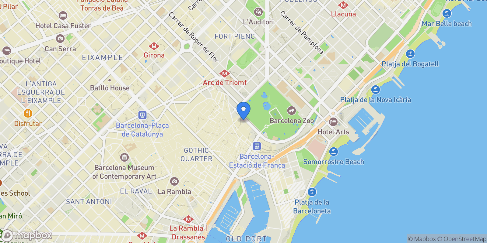 Map showing Sant pere - Santa Caterina i la Ribera, Barcelona, BARCELONA, Barcelona, Ciutat Vella, Barcelona, Spain.