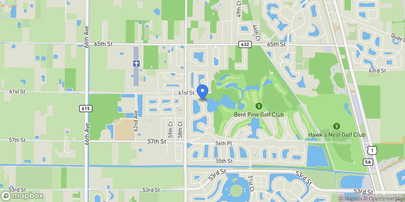 Map showing 5577 Bent Pine Square, Vero Beach, FL, 32967, USA, Vero Beach, Florida, United States.