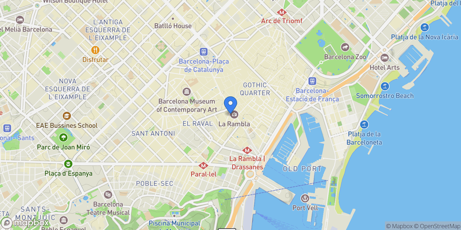 Map showing El Gòtic, Barcelona, BARCELONA, Barcelona, Ciutat Vella, Barcelona, Spain.