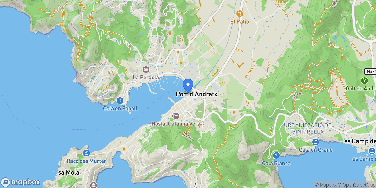 Map showing Port d Andratx, Andratx, BALEARES, Andratx, Port d'Andratx, Andratx, Balearic Islands.