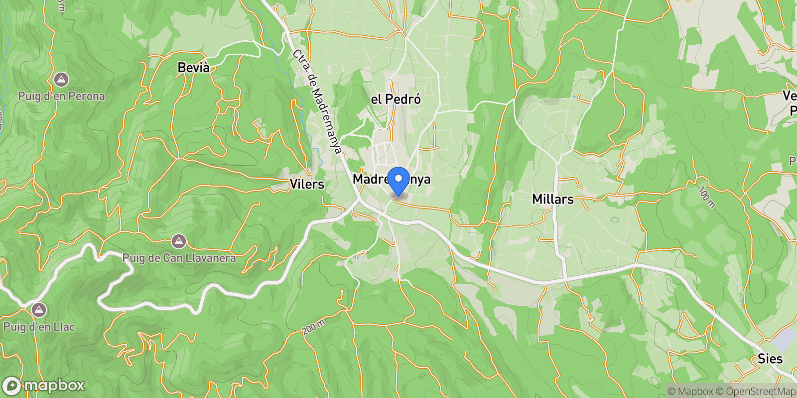 Map showing Madremanya, Madremanya, GIRONA, Madremanya, Madremanya, Catalonia, Spain.