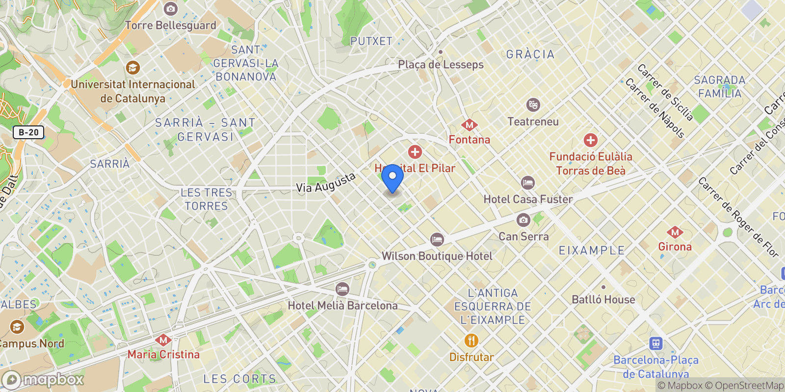 Map showing Turo Park, Barcelona, BARCELONA, Barcelona, Sarria - Sant Gervasi, Barcelona, Spain.
