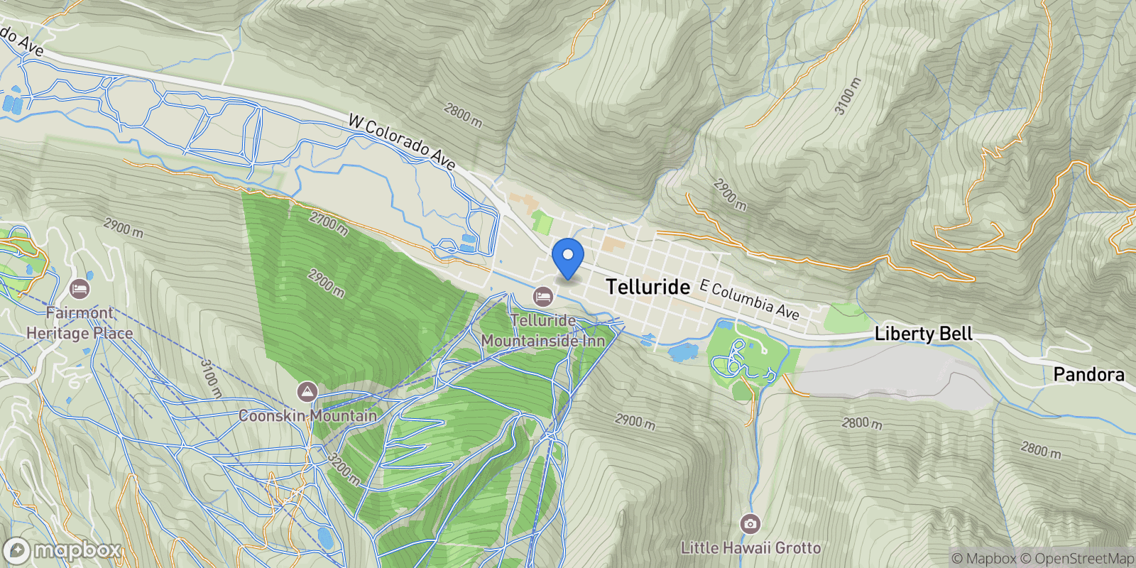 Map showing 542 B W Pacific Avenue , Telluride, CO 81435, Mountain Village, Colorado, United States.
