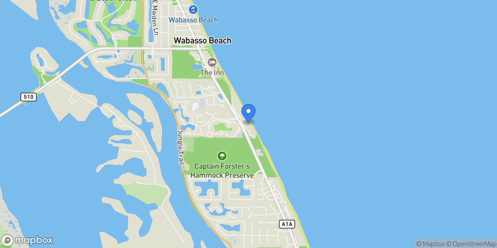 Map showing 8830 S Sea Oaks Way, #309, Vero Beach, FL, 32963, USA, Vero Beach, Florida, United States.