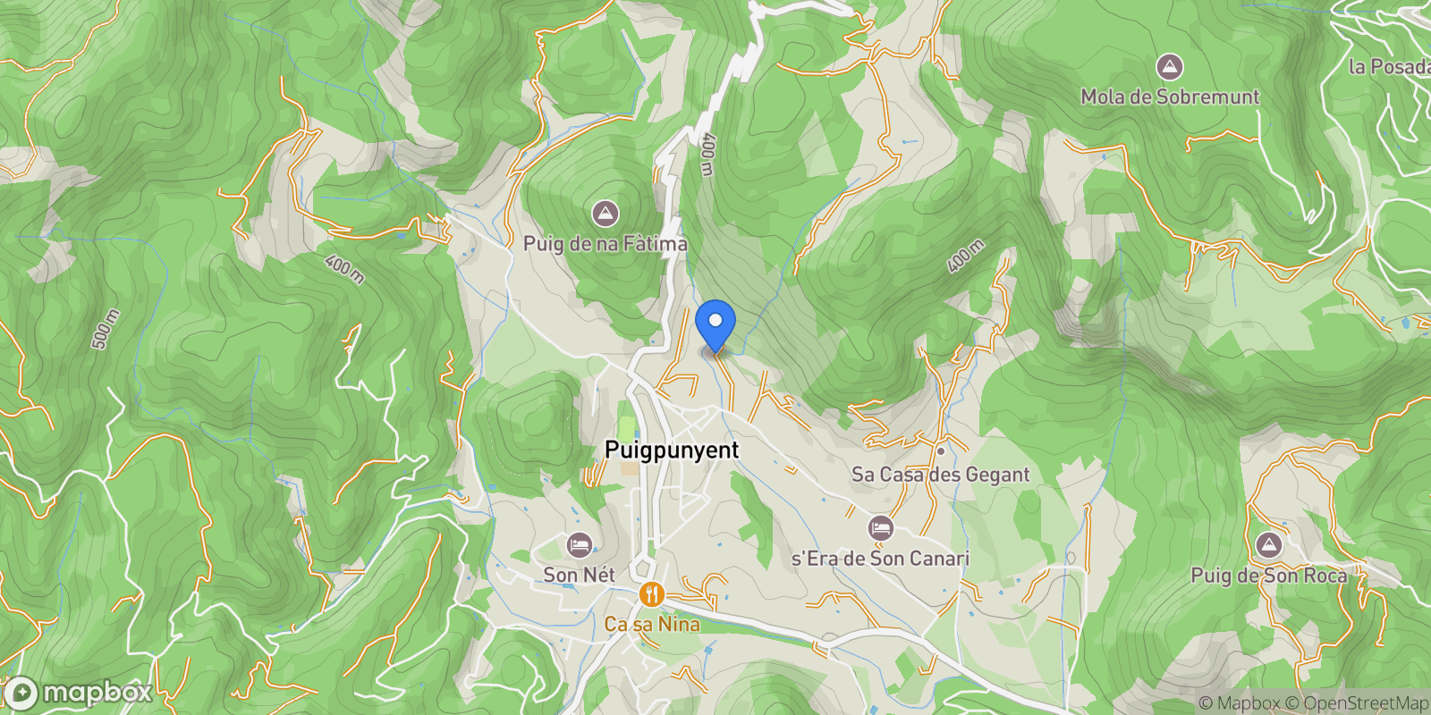 Map showing Puigpunyent, Puigpunyent, BALEARES, Puigpunyent, Puigpunyent, Balearic Islands, Spain.