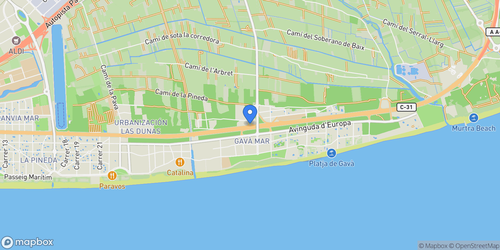 Map showing Baix llobregat, Gavà, BARCELONA, Gavà, Gava, Catalonia, Spain.