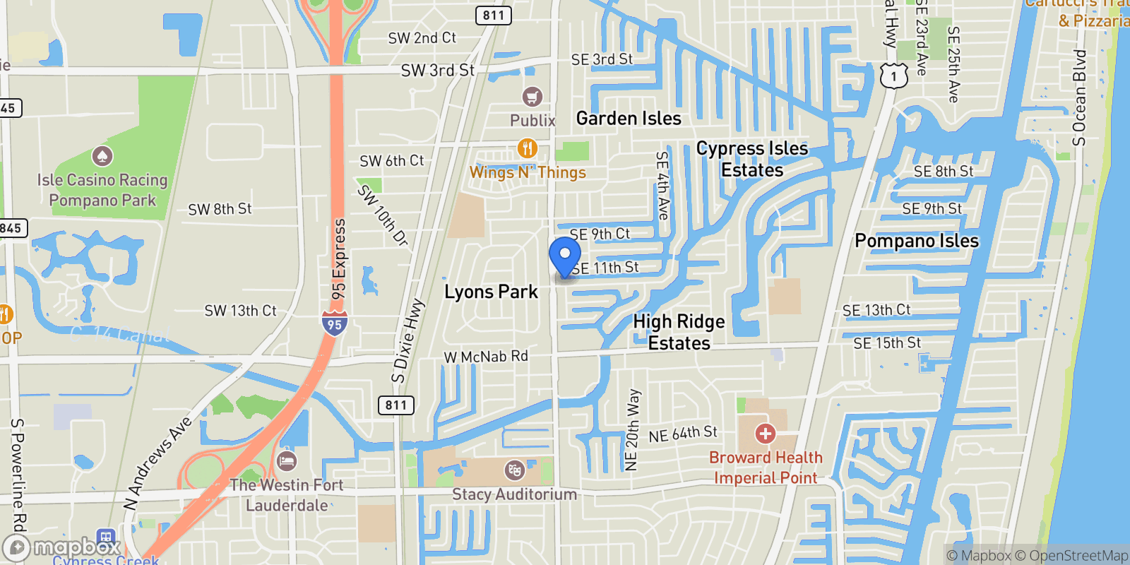 Map showing 31 SE 12th St, Pompano Beach, Florida, United States.