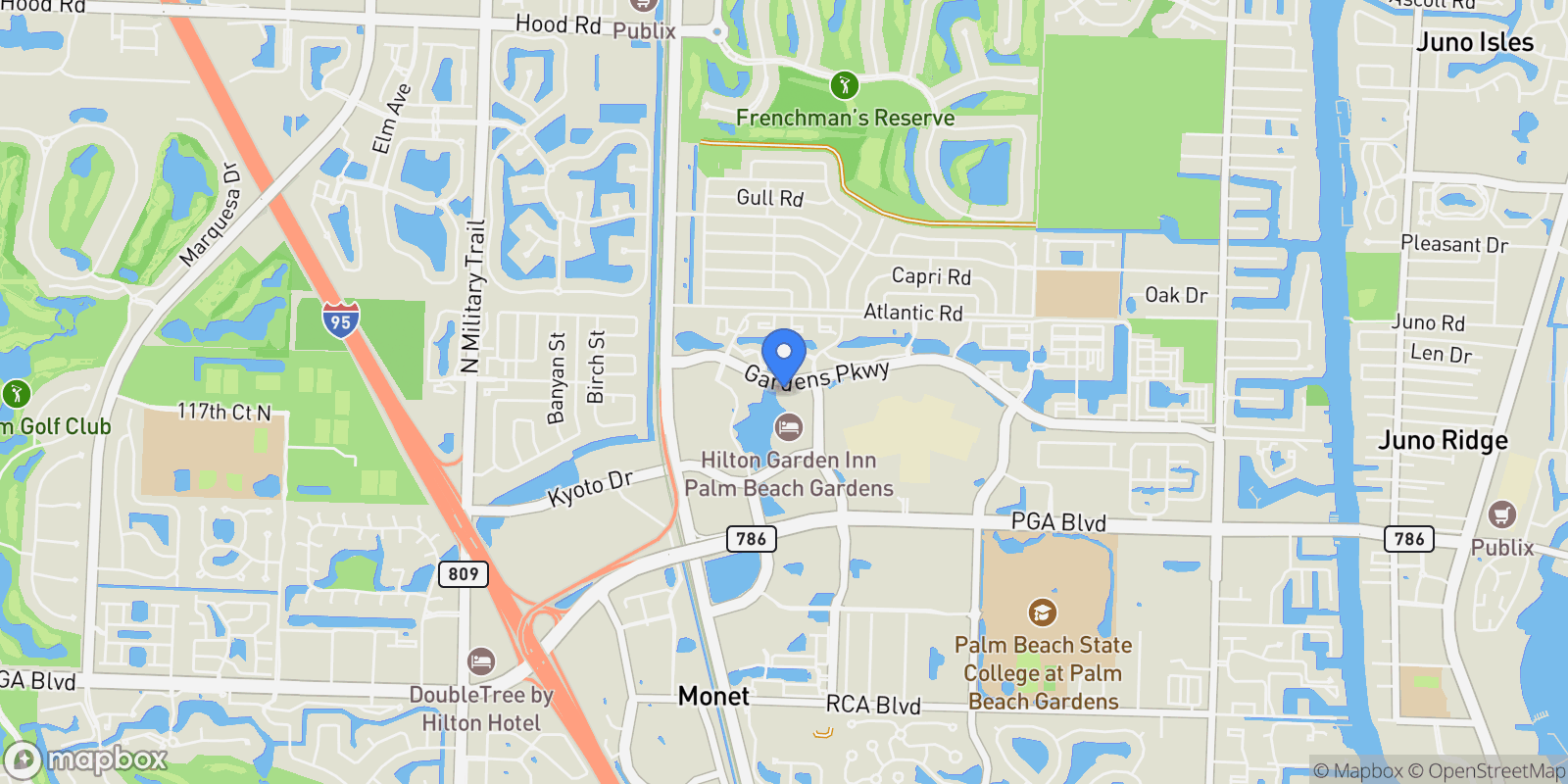 Map showing 3630 Gardens Parkway 901c, Palm Beach Gardens, Florida, United States.