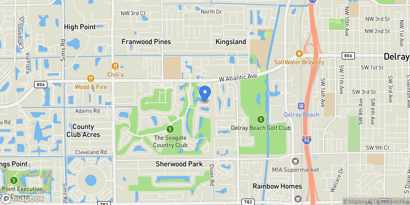 Map showing 330 Glenwood Drive, Delray Beach, Florida, United States.