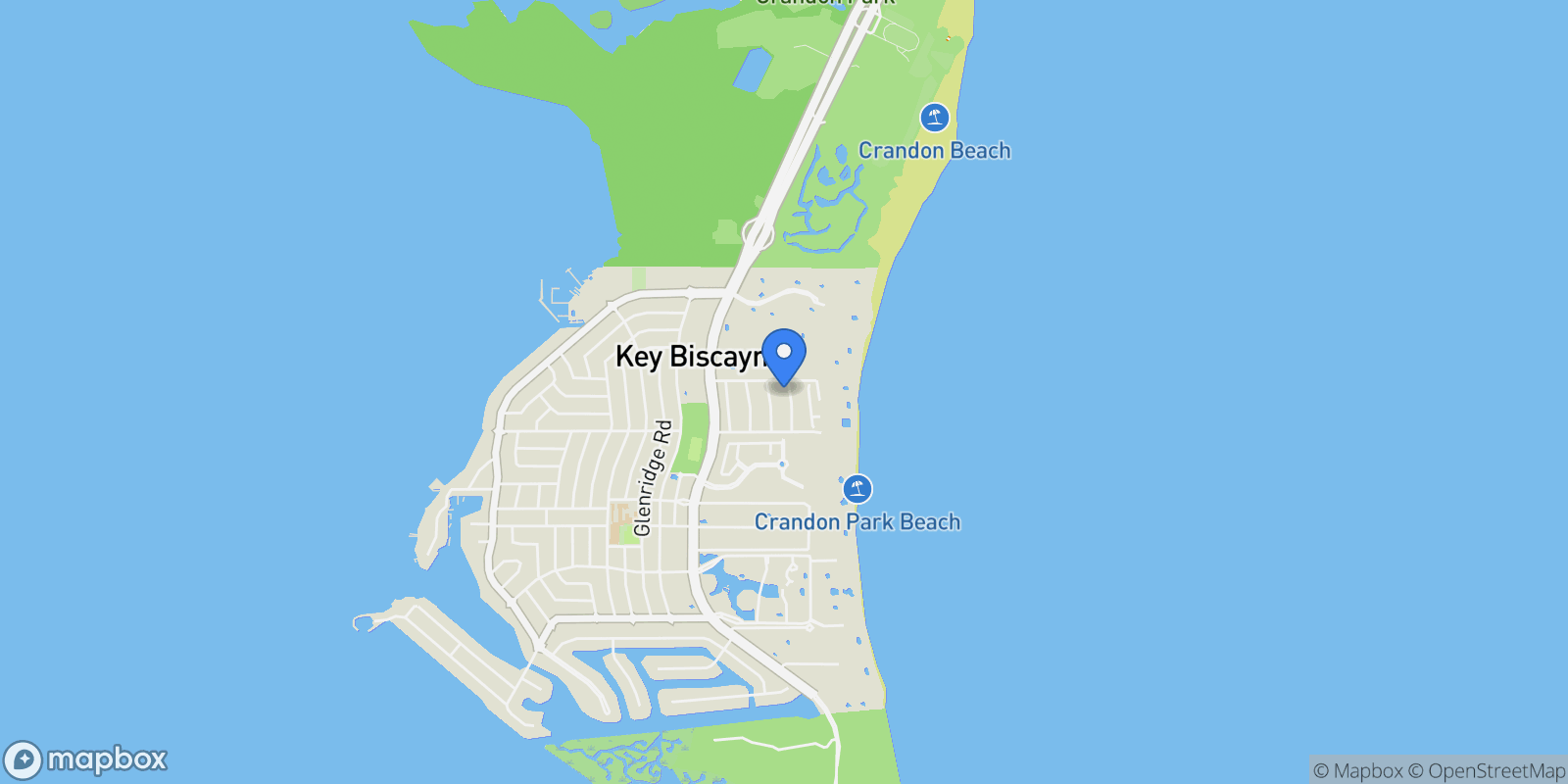 Map showing 320 Atlantic Road , Key Biscayne, FL 33149, Key Biscayne, Florida, United States.