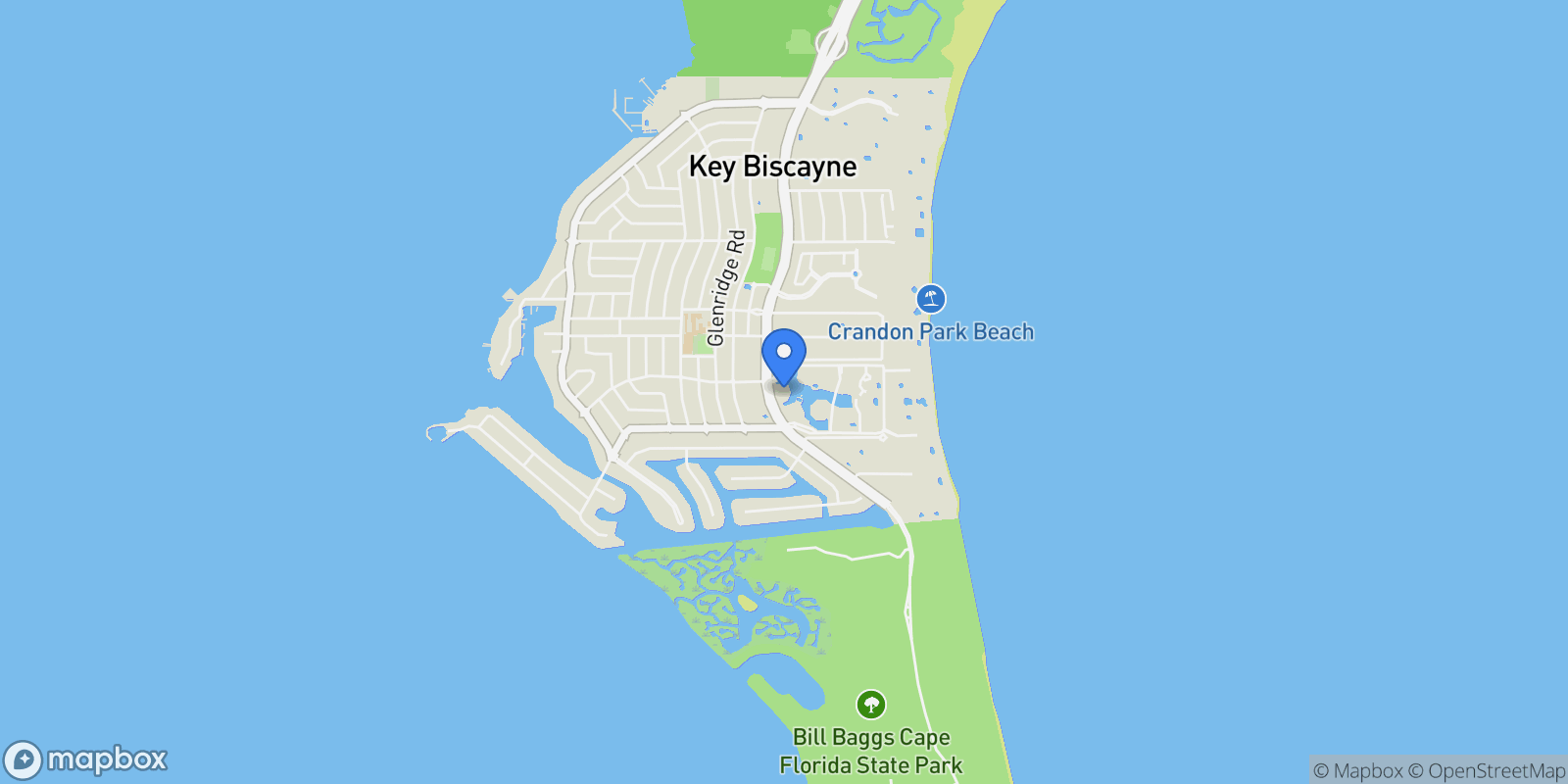 Map showing 727 Crandon Blvd Unit# 401, Key Biscayne, FL 33149, Key Biscayne, Florida, United States.
