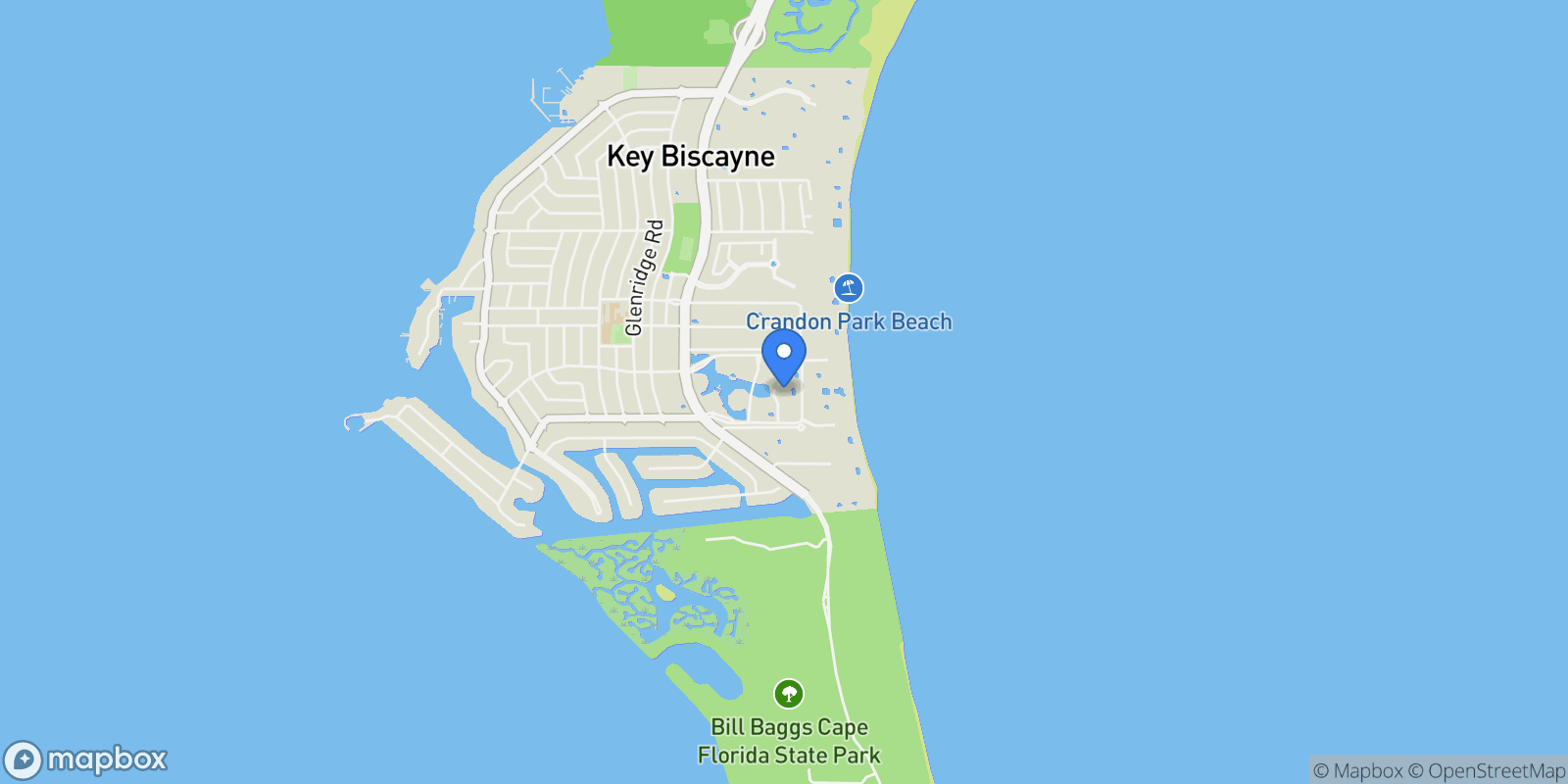 Map showing 785 Crandon Blvd 205/305, Key Biscayne, FL 33149, Key Biscayne, Florida, United States.