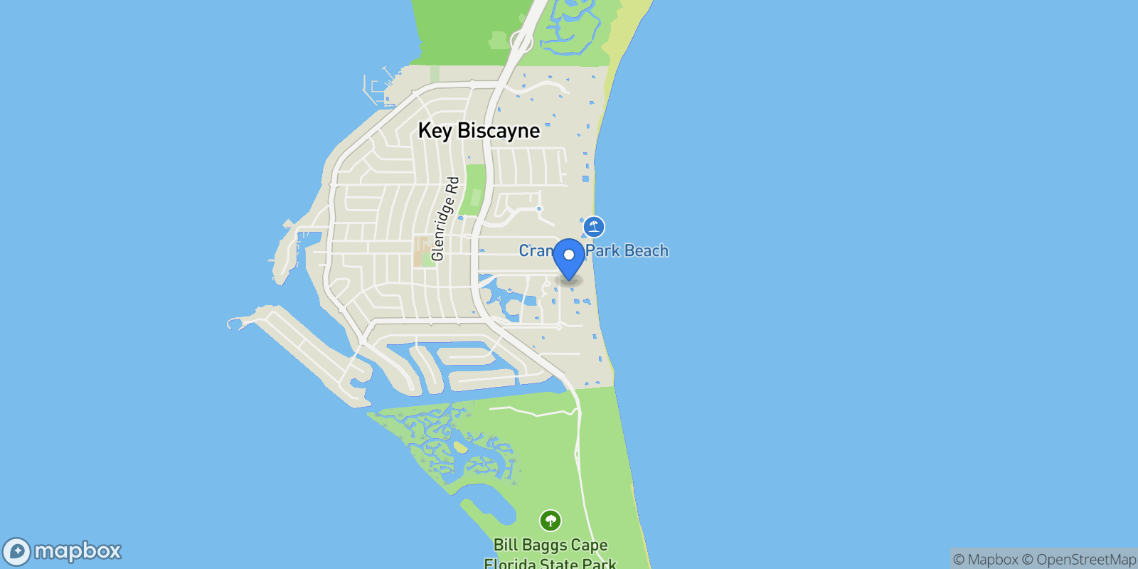 Map showing 791 Crandon Blvd Unit# 1408, Key Biscayne, FL 33149, Key Biscayne, Florida, United States.