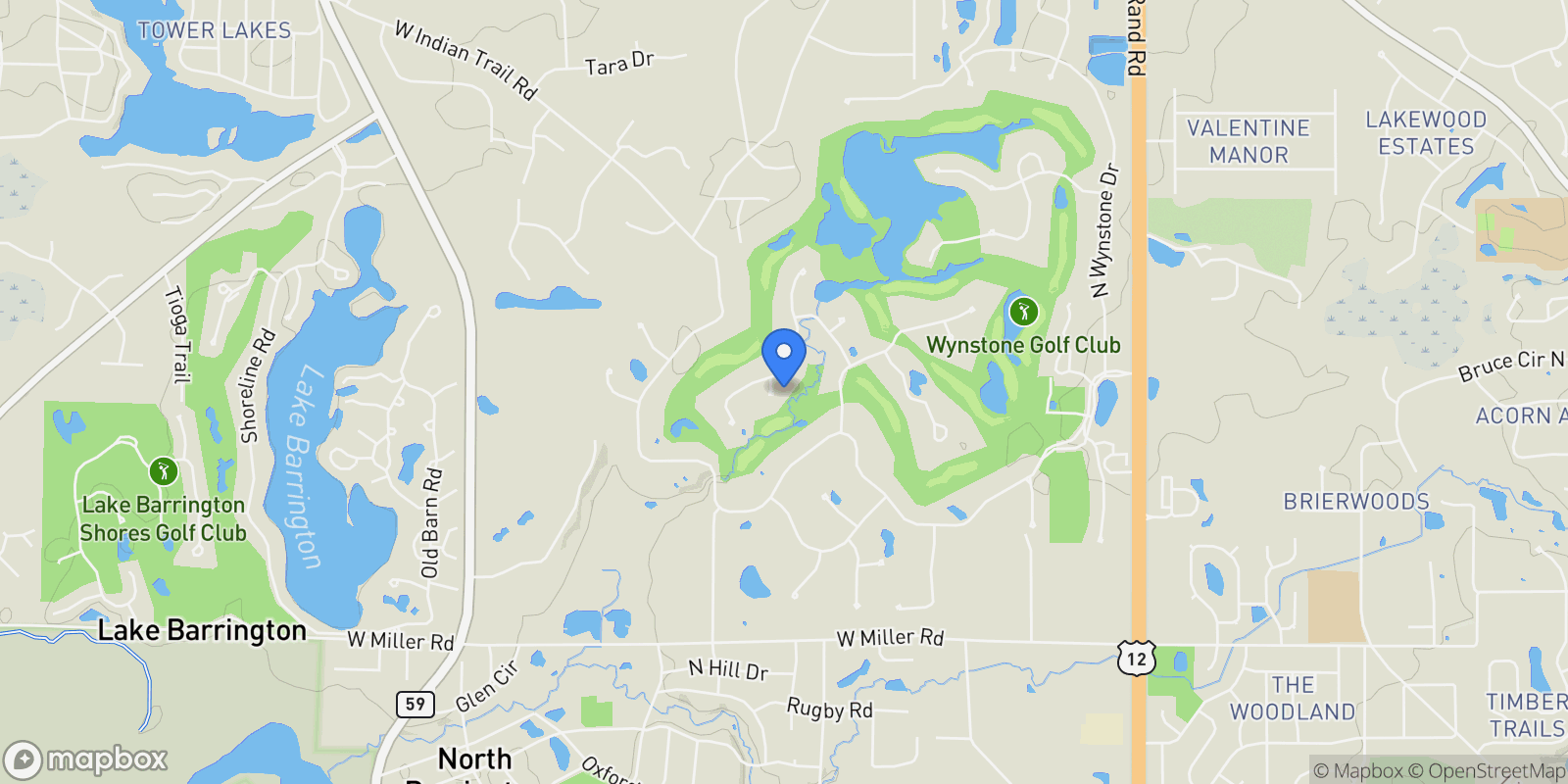 Map showing 3 Hillburn Court , North Barrington, IL 60010, Barrington Hills, Illinois, United States.