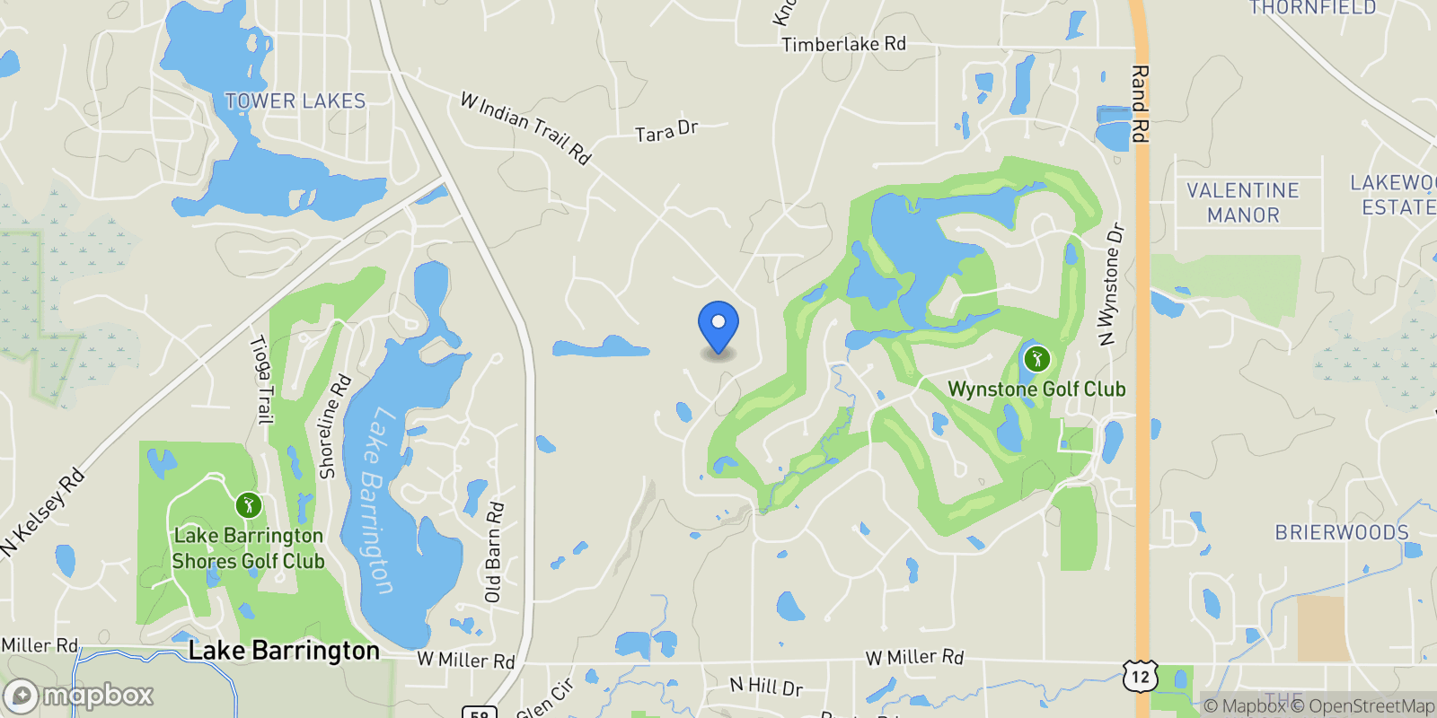 Map showing 79 S Wynstone Drive , North Barrington, IL 60010, Barrington Hills, Illinois, United States.