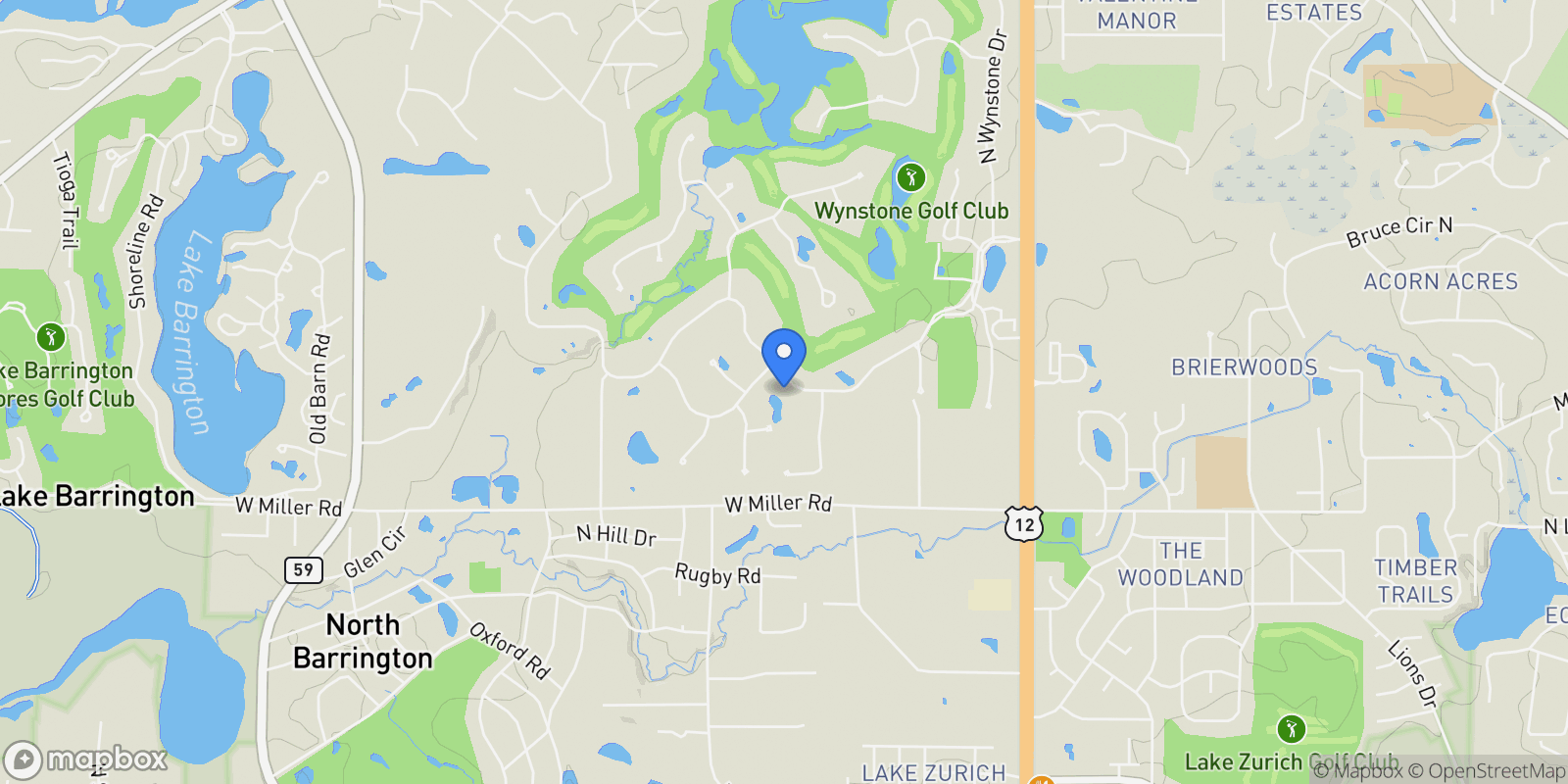 Map showing 15 S Wynstone Drive , North Barrington, IL 60010, Barrington Hills, Illinois, United States.