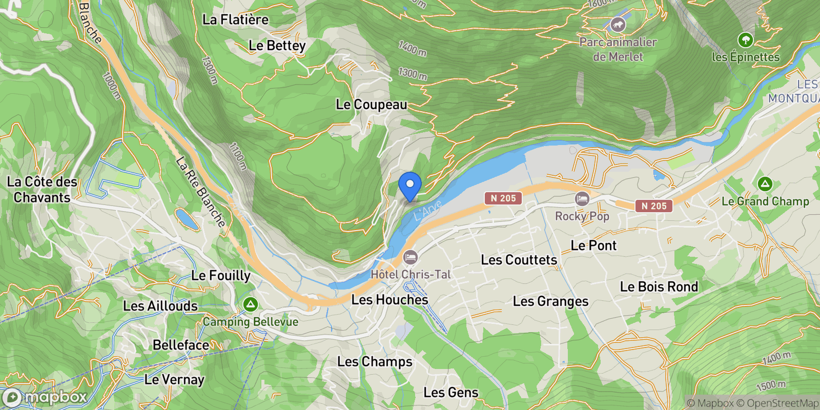 Map showing Les houches, Les Houches, Auvergne-Rhône-Alpes, France.