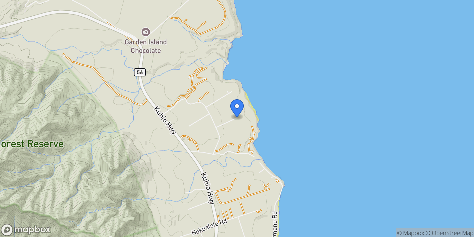 Map showing 5330 Kalalea View Dr Unit# 7, Anahola, HI 96746, Anahola, Hawaii, United States.
