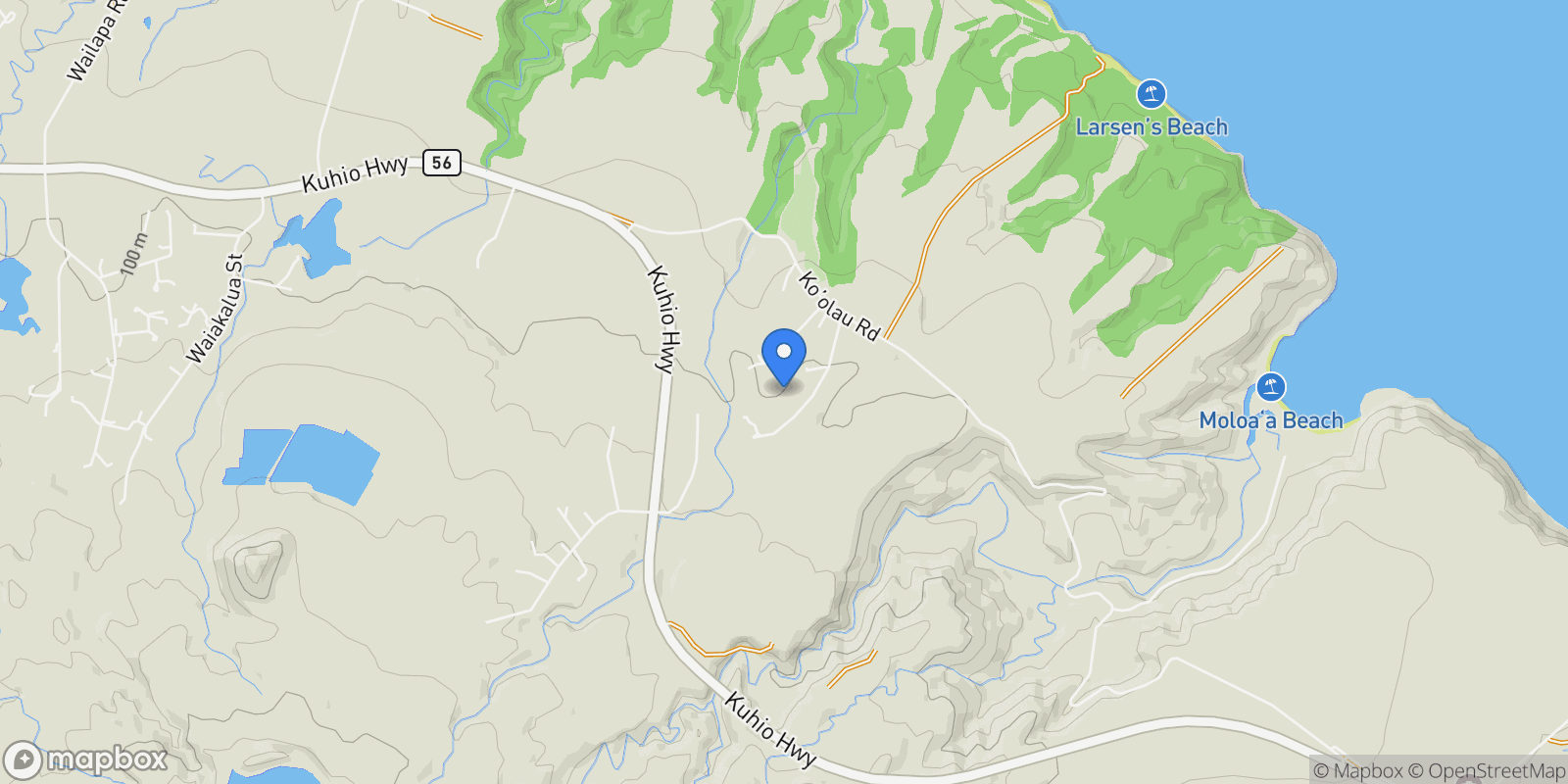 Map showing 7465-C Koolau Road , Kilauea, HI 96754, Kilauea, Hawaii, United States.