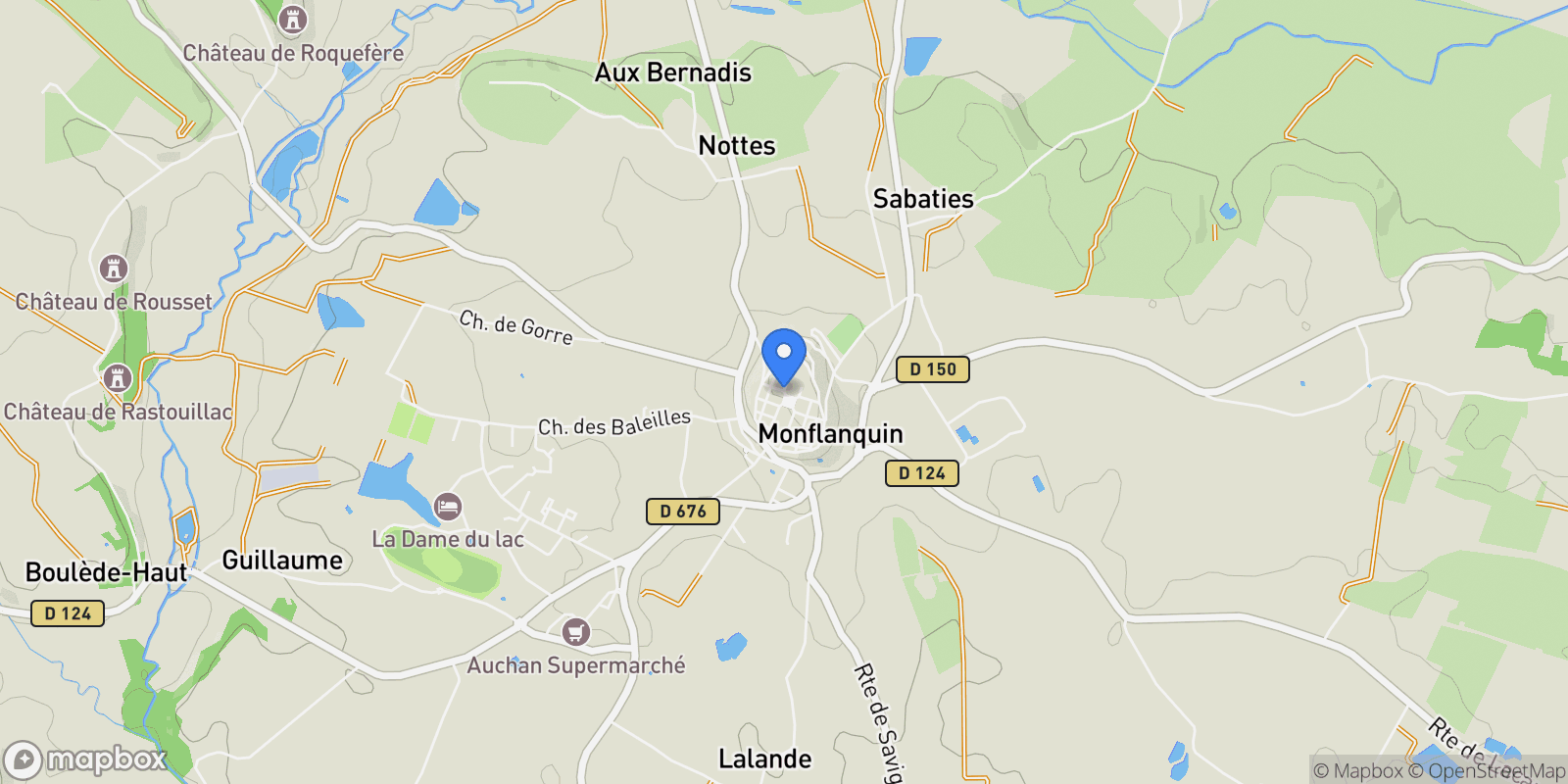 Map showing Lot-et-Garonne, Monflanquin, Nouvelle-Aquitaine, France.
