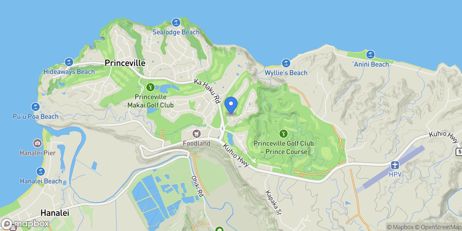 Map showing 4134 Aloali'i Dr , Princeville, HI 96722, Princeville, Hawaii, United States.