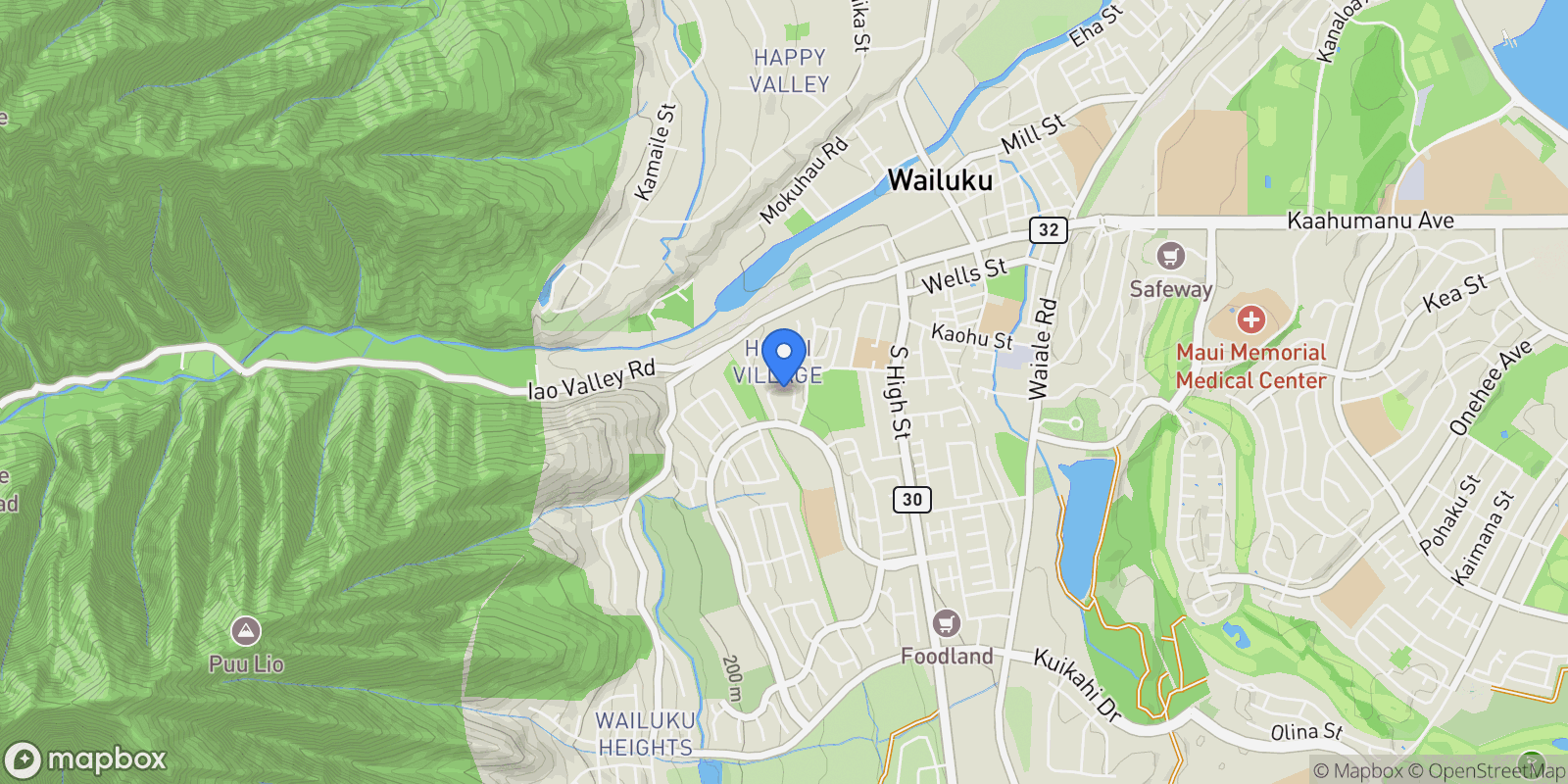 Map showing 282 Puaehu Street, Wailuku, HI 96793, Wailuku, Hawaii, United States.