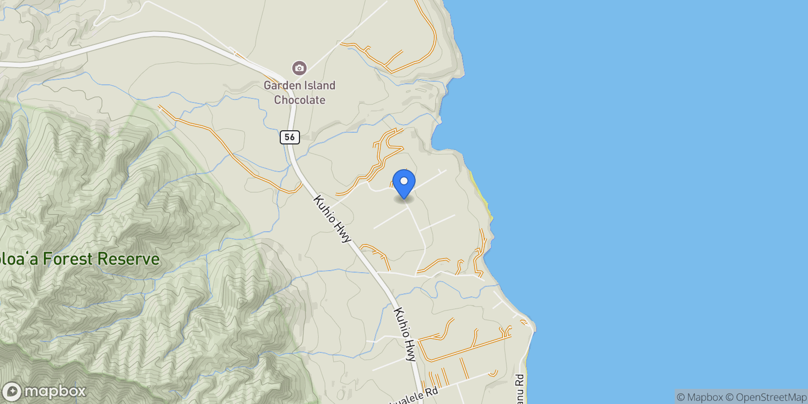 Map showing 5421-C Kalalea View Drive , Anahola, HI 96703, Anahola, Hawaii, United States.