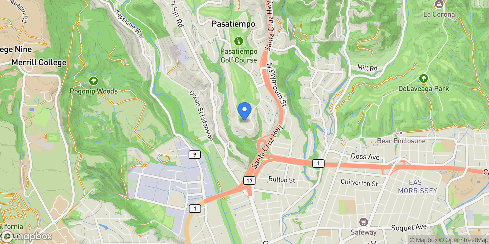 Map showing 22 Hollins, Santa Cruz, CA 95060, Santa Cruz, California, United States.