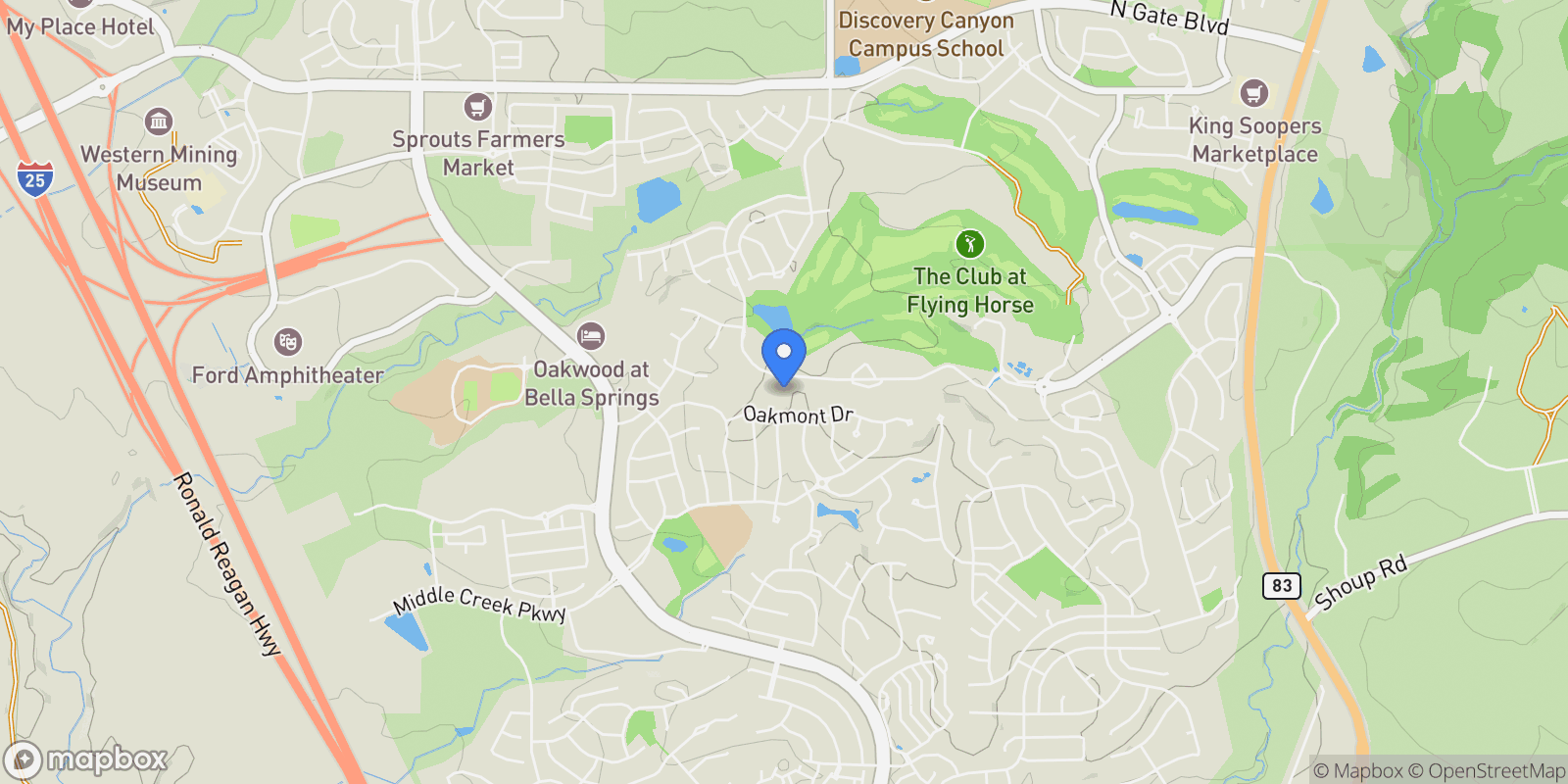 Map showing Colorado Springs, Colorado, United States.
