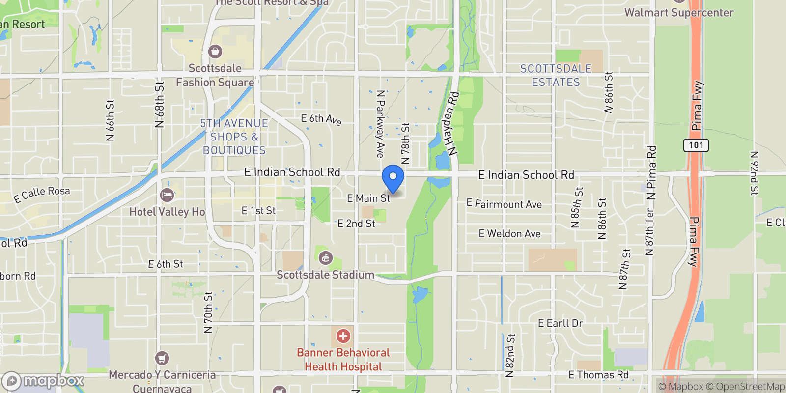 Map showing 7788 E MAIN Street #1018, Scottsdale, Arizona, United States.